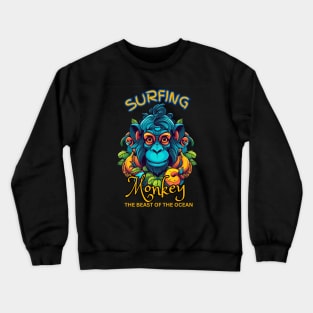 Surfing Monkey in The Jungle Crewneck Sweatshirt